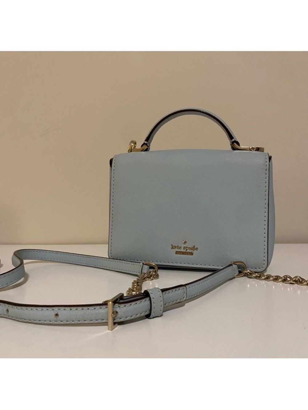kate spade ♠️ maise patterson drive blue Crossbody Satchel with Gold Hardware
